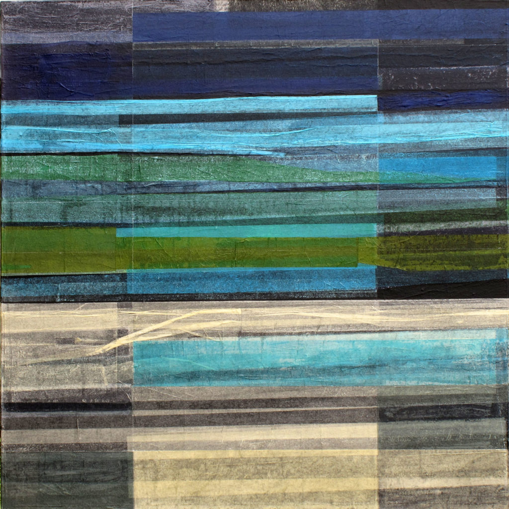 Thinking about the Ocean 2_40x40 (inch)_collage on canvas